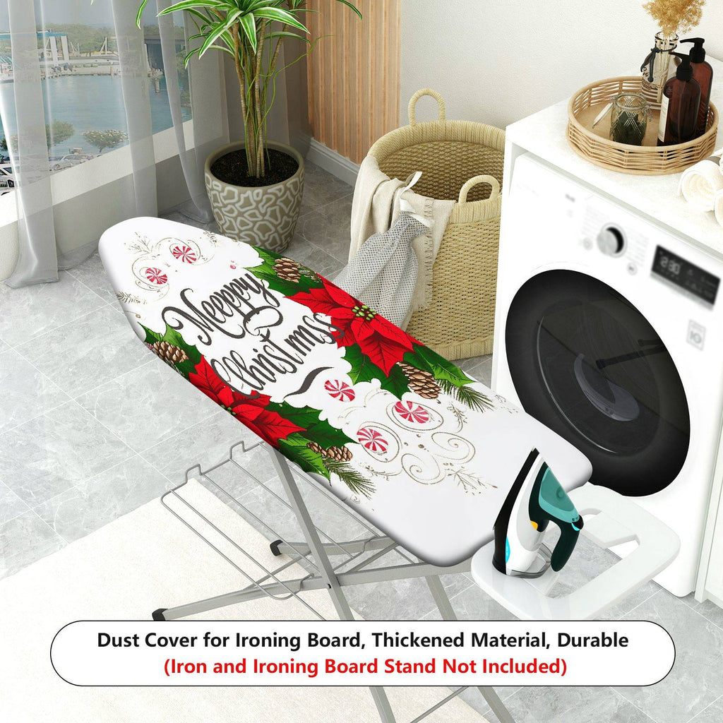 1-Piece Christmas Poinsettia Pinecone  Ironing Board Cover, Universal Size, Without Board