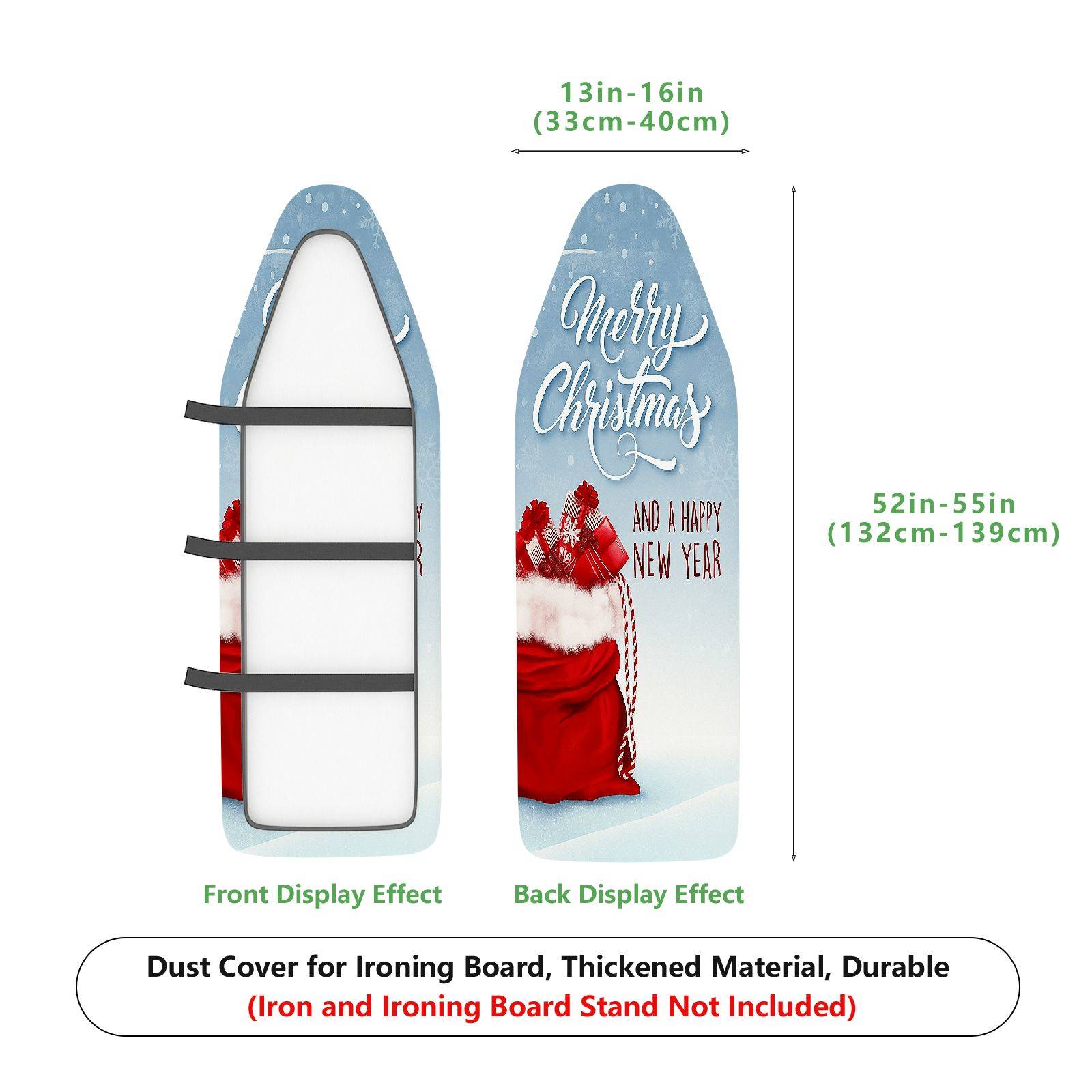 1-Piece Christmas Holiday Santa  Ironing Board Cover, Universal Size, Without Board