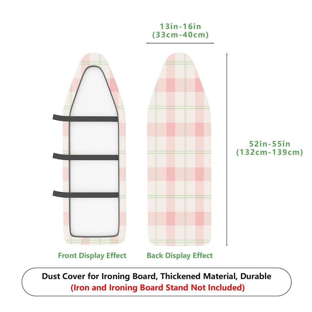1-Piece Plaid Pink Green  Ironing Board Cover, Universal Size, Without Board