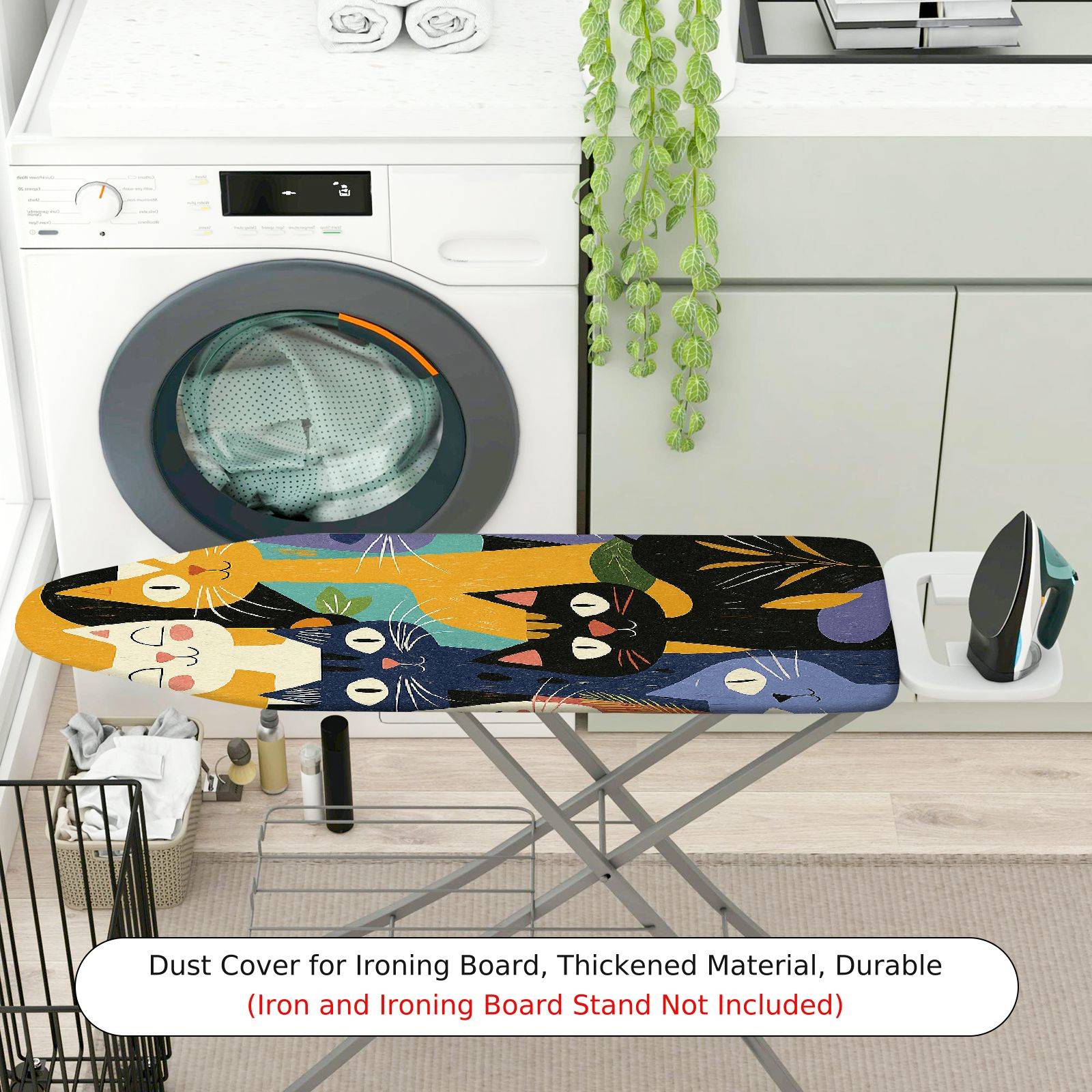 1-Piece colorful abstract cat pattern  Ironing Board Cover, Universal Size, Without Board