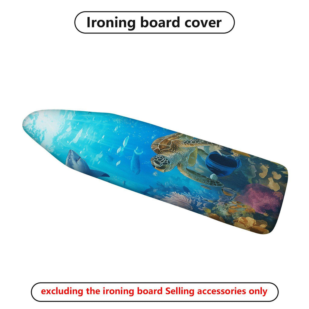 1-Piece Ocean Turtle Coral  Ironing Board Cover, Universal Size, Without Board