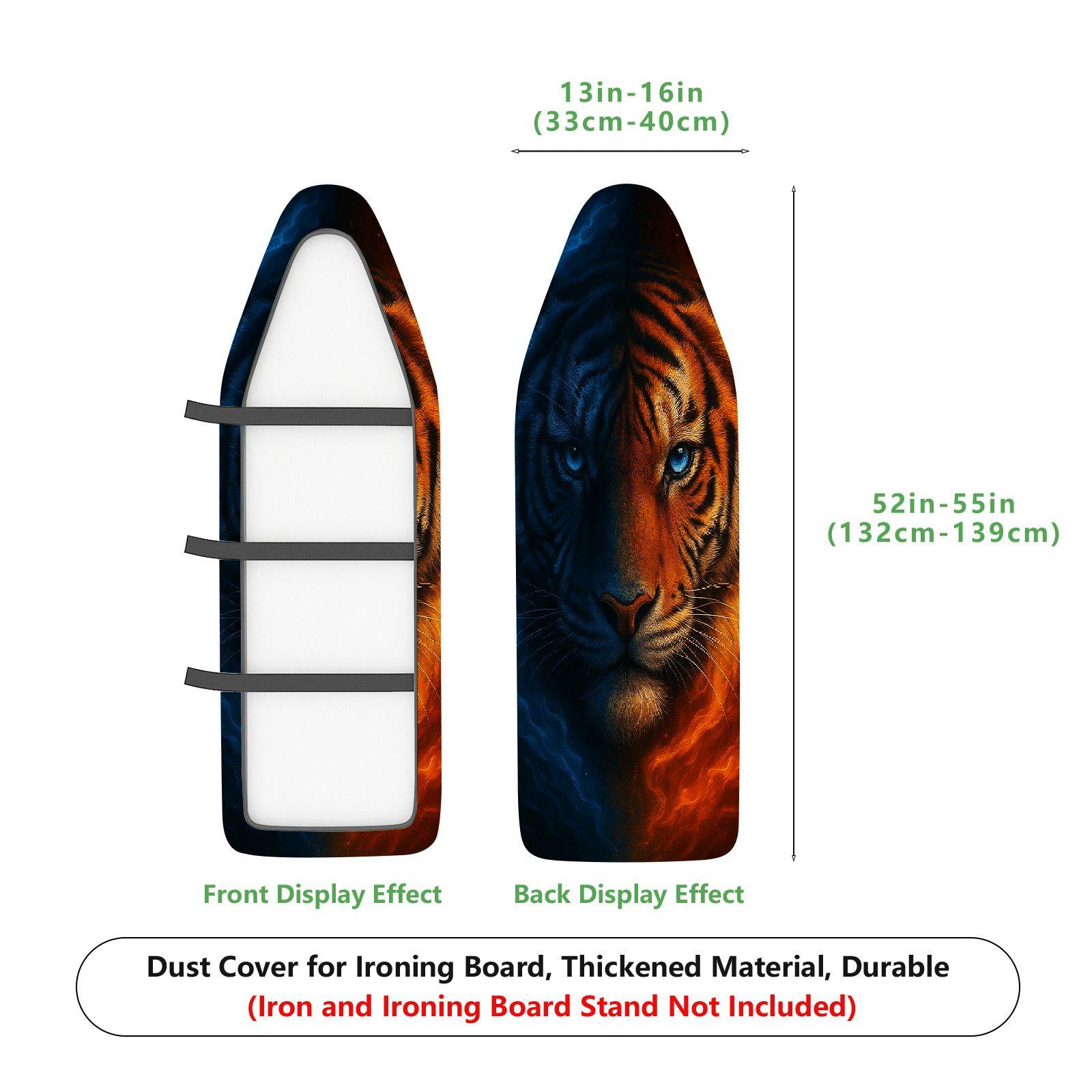 1-Piece Tiger Animal Wild  Ironing Board Cover, Universal Size, Without Board