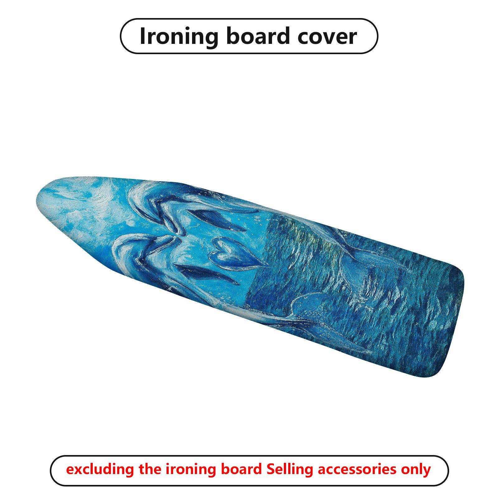 1-Piece Ocean Wave Art Pattern Blue  Ironing Board Cover, Universal Size, Without Board