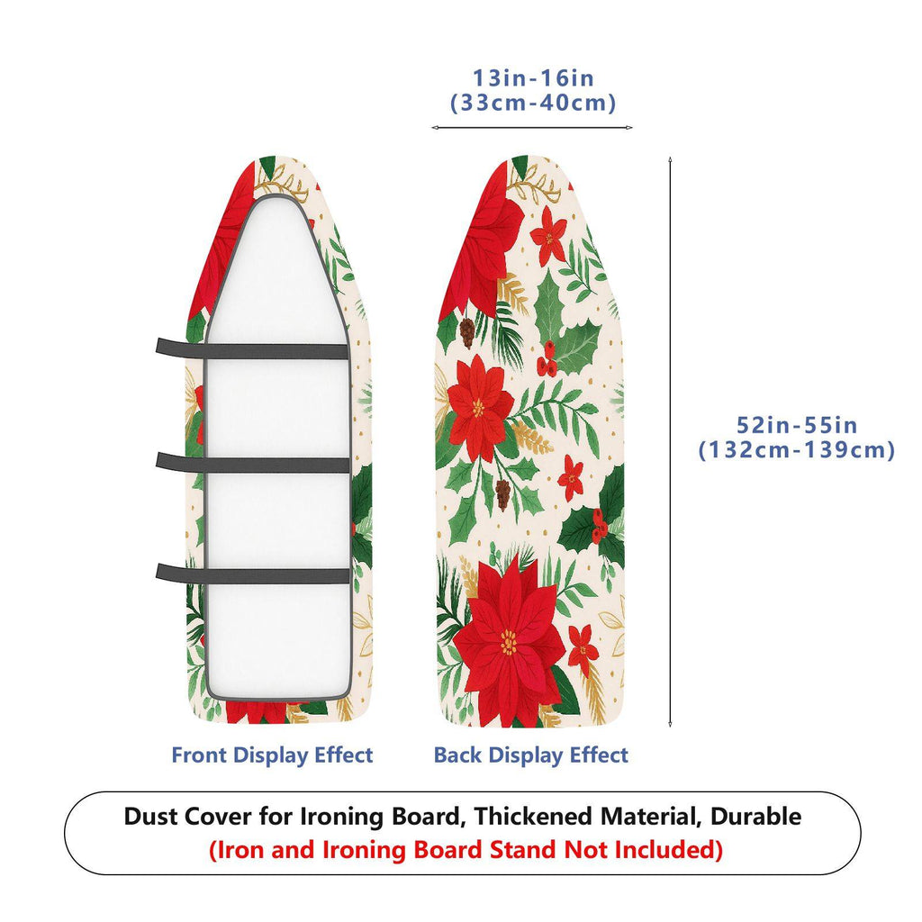 1-Piece Christmas Floral Leaves  Ironing Board Cover, Universal Size, Without Board