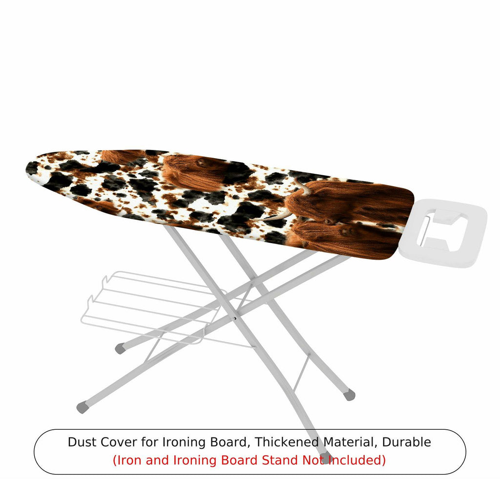 1-Piece Animal Print Cow Highland Cattle  Ironing Board Cover, Universal Size, Without Board