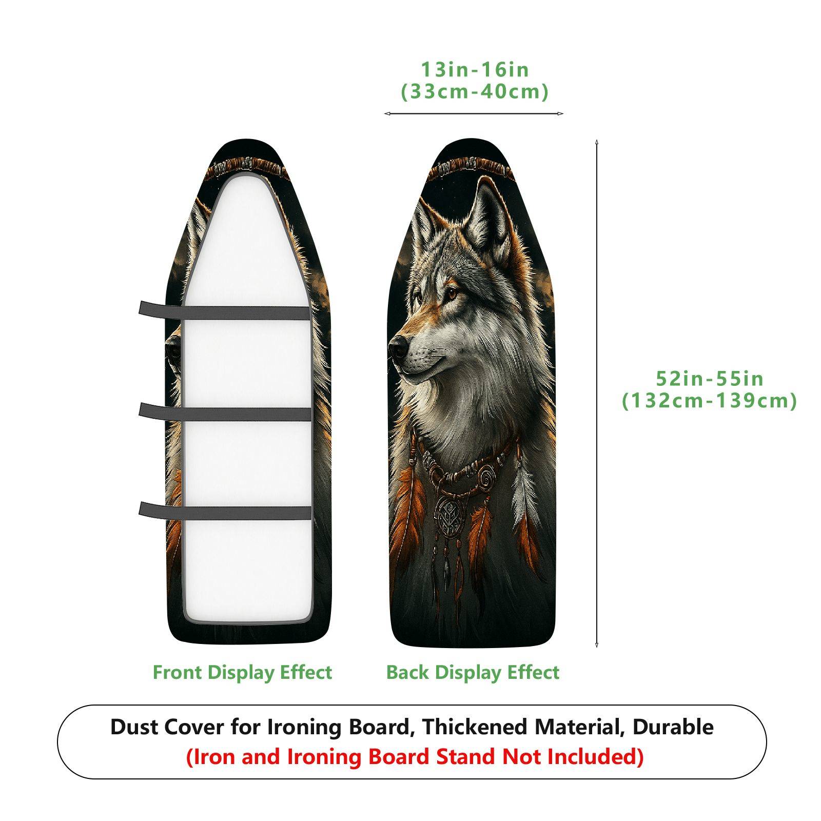 1-Piece Wolf Animal Art  Ironing Board Cover, Universal Size, Without Board