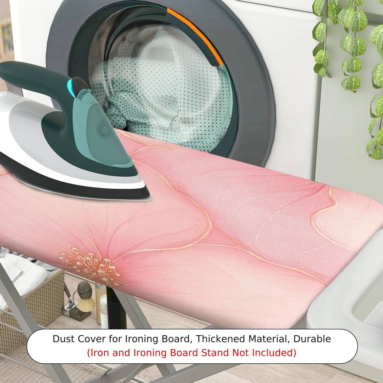 1-Piece Floral Pink Elegant  Ironing Board Cover, Universal Size, Without Board