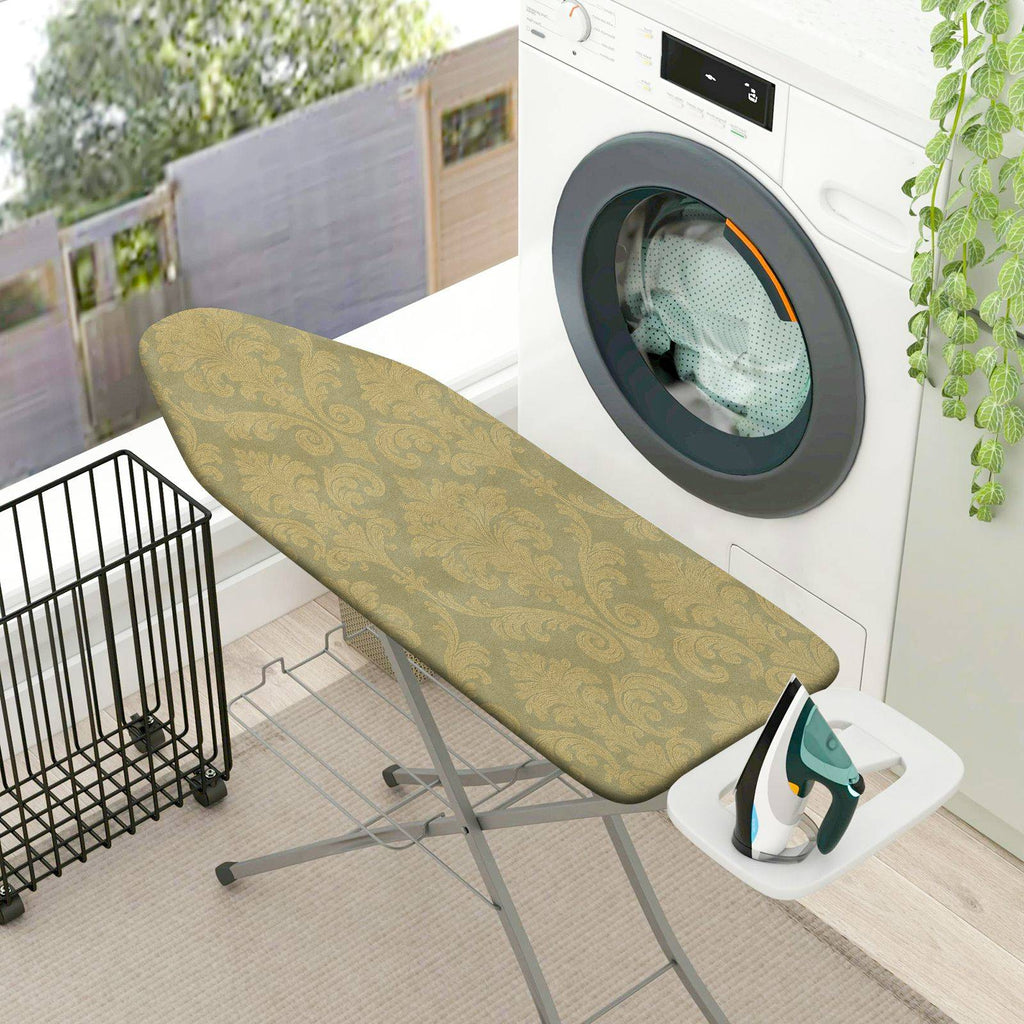 1-Piece Elegant Floral Pattern Beige  Ironing Board Cover, Universal Size, Without Board