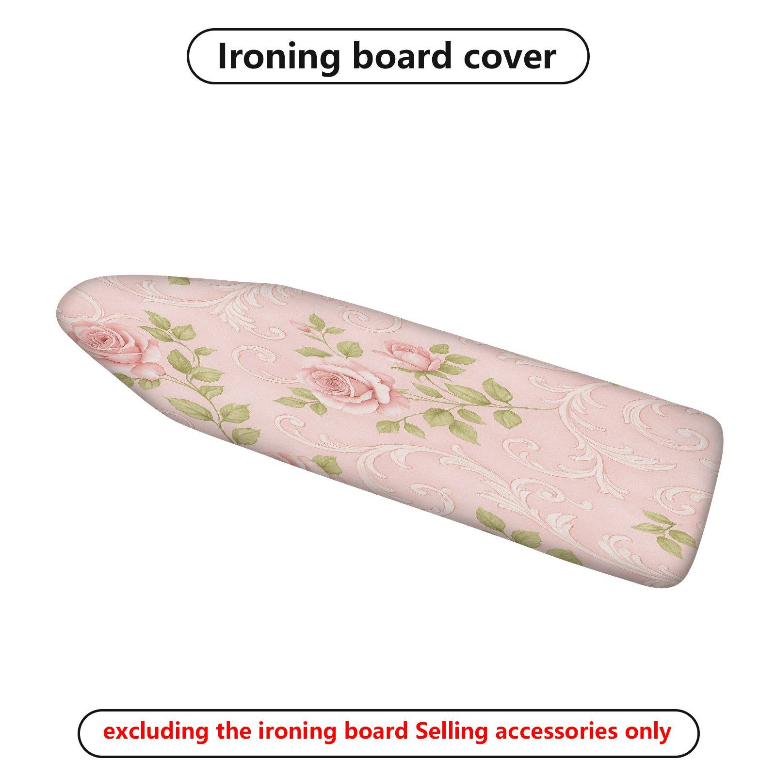 1-Piece Pink Floral Elegant  Ironing Board Cover, Universal Size, Without Board