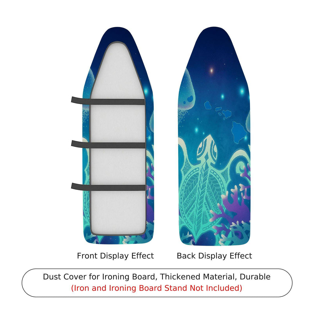 1-Piece Glow in the Dark Ocean Turtle  Ironing Board Cover, Universal Size, Without Board