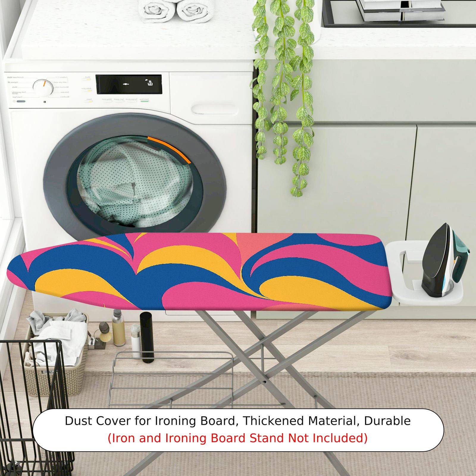 1-Piece Abstract Colorful Swirl Pattern  Ironing Board Cover, Universal Size, Without Board