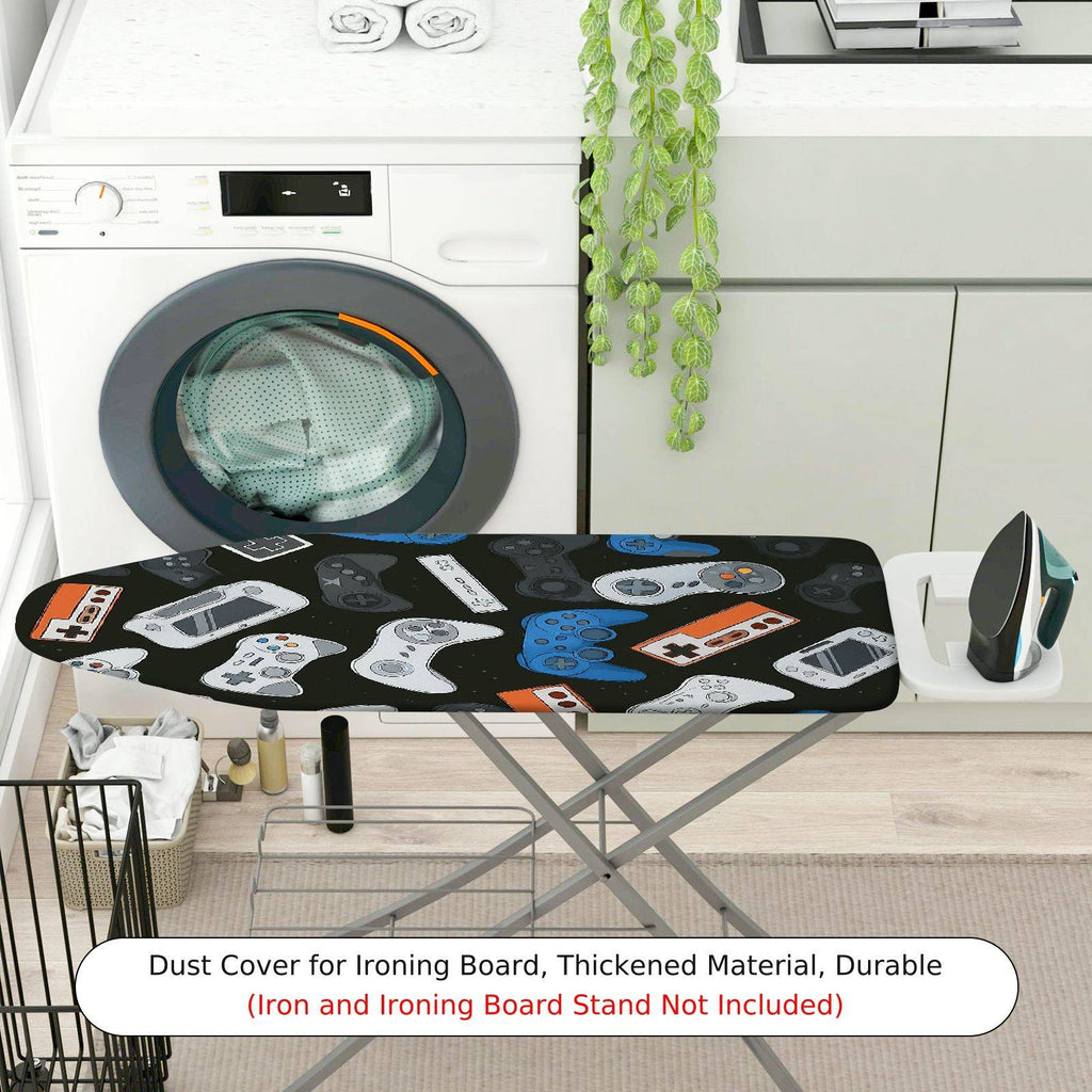 1-Piece Retro Game Controller Black  Ironing Board Cover, Universal Size, Without Board