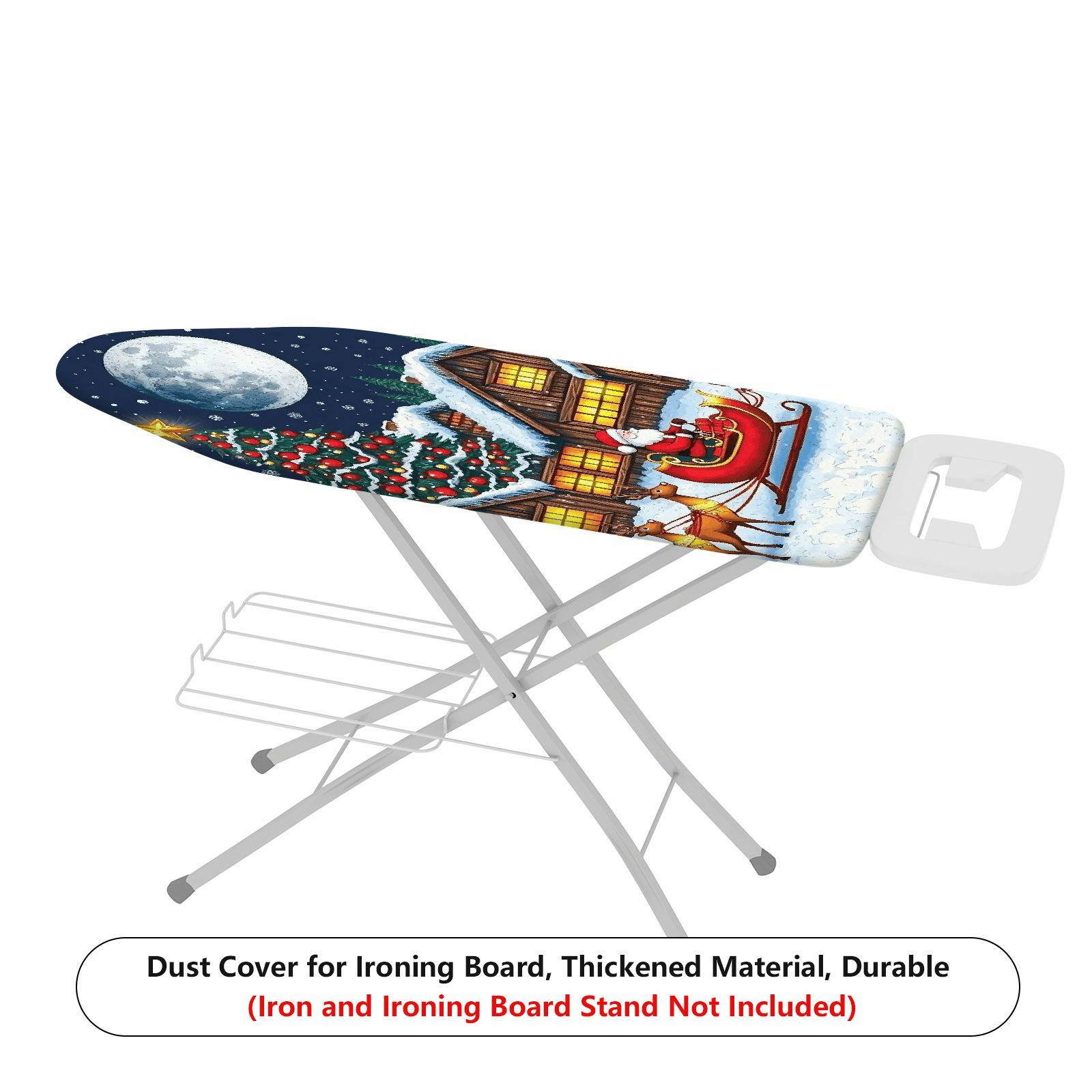 1-Piece Christmas Tree Santa Moon  Ironing Board Cover, Universal Size, Without Board