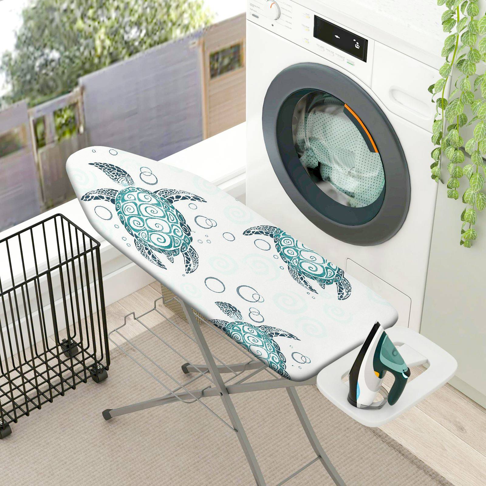 1-Piece Sea Turtle Ocean Marine  Ironing Board Cover, Universal Size, Without Board