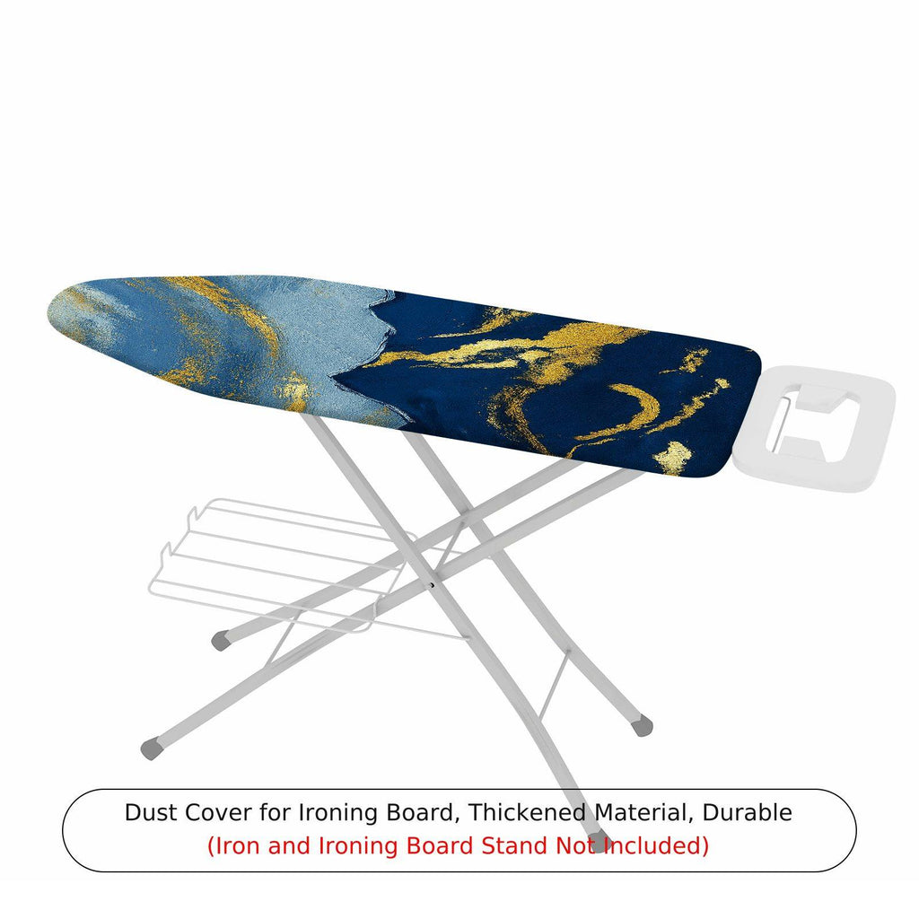 1-Piece Abstract Marble Gold Blue  Ironing Board Cover, Universal Size, Without Board