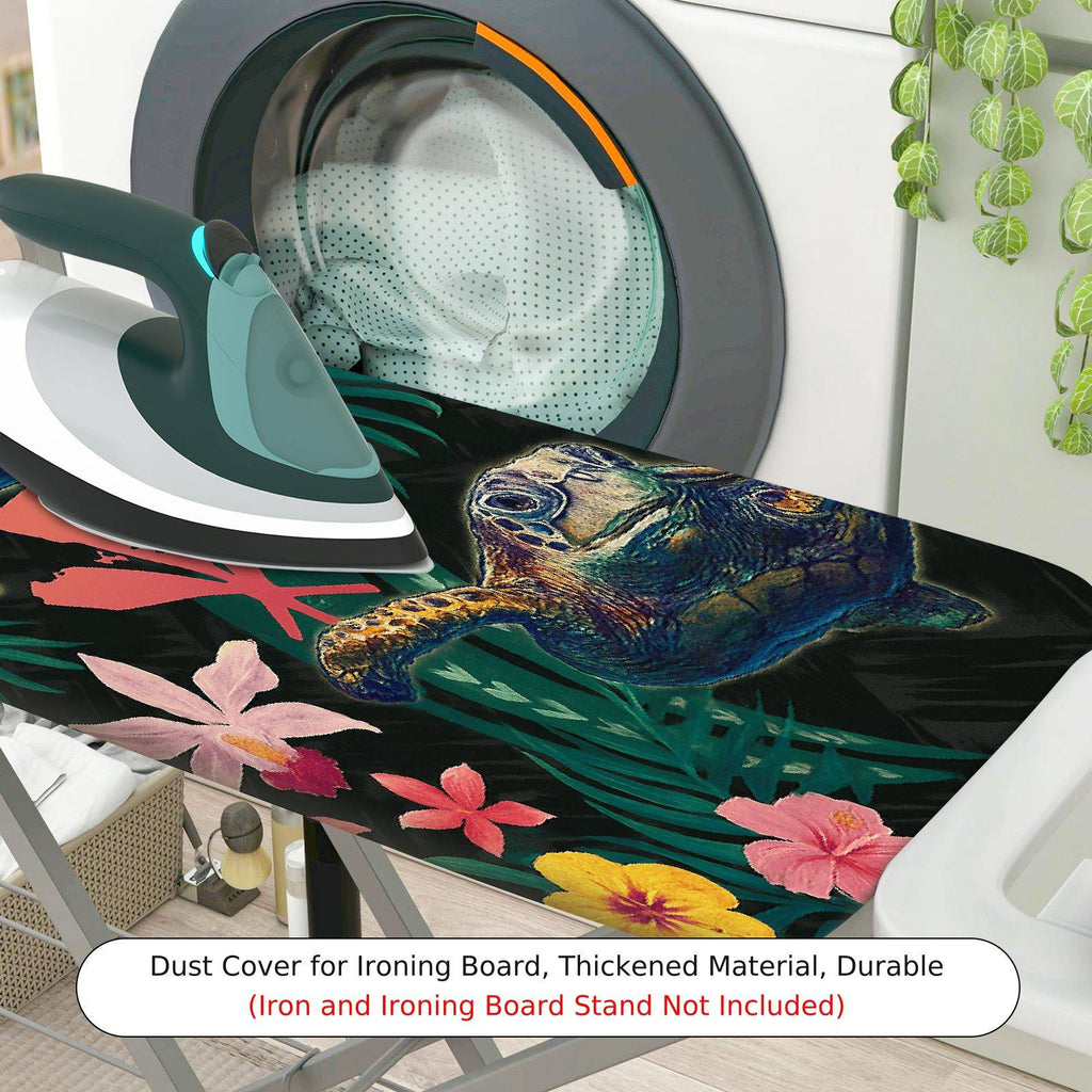 1-Piece Floral Turtle Ocean  Ironing Board Cover, Universal Size, Without Board