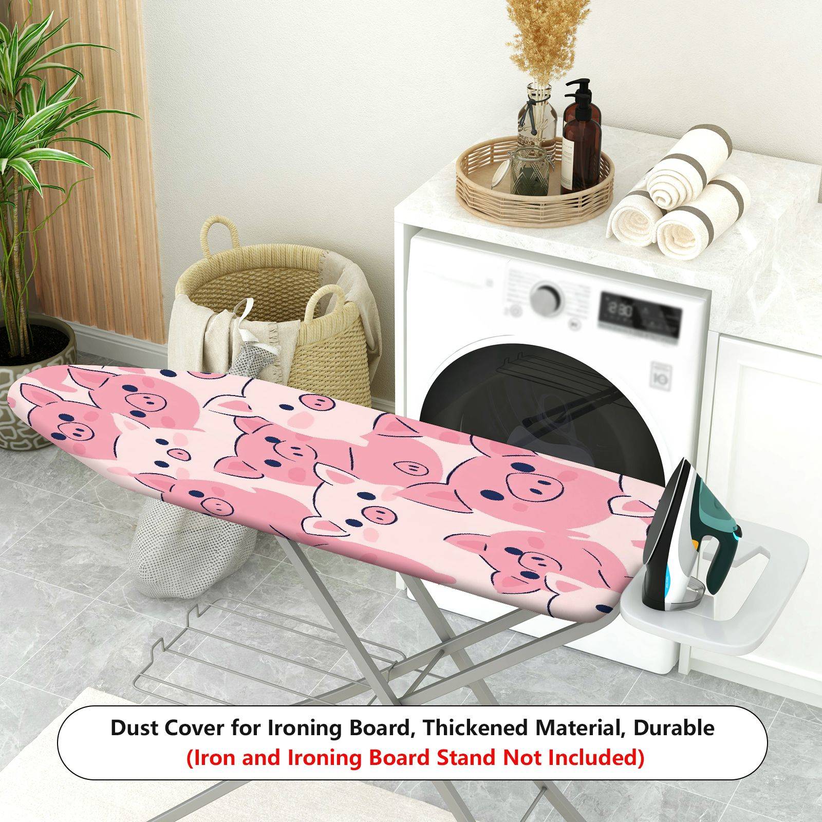 1-Piece Cute  Pig Pattern Animal Theme Pink  Ironing Board Cover, Universal Size, Without Board