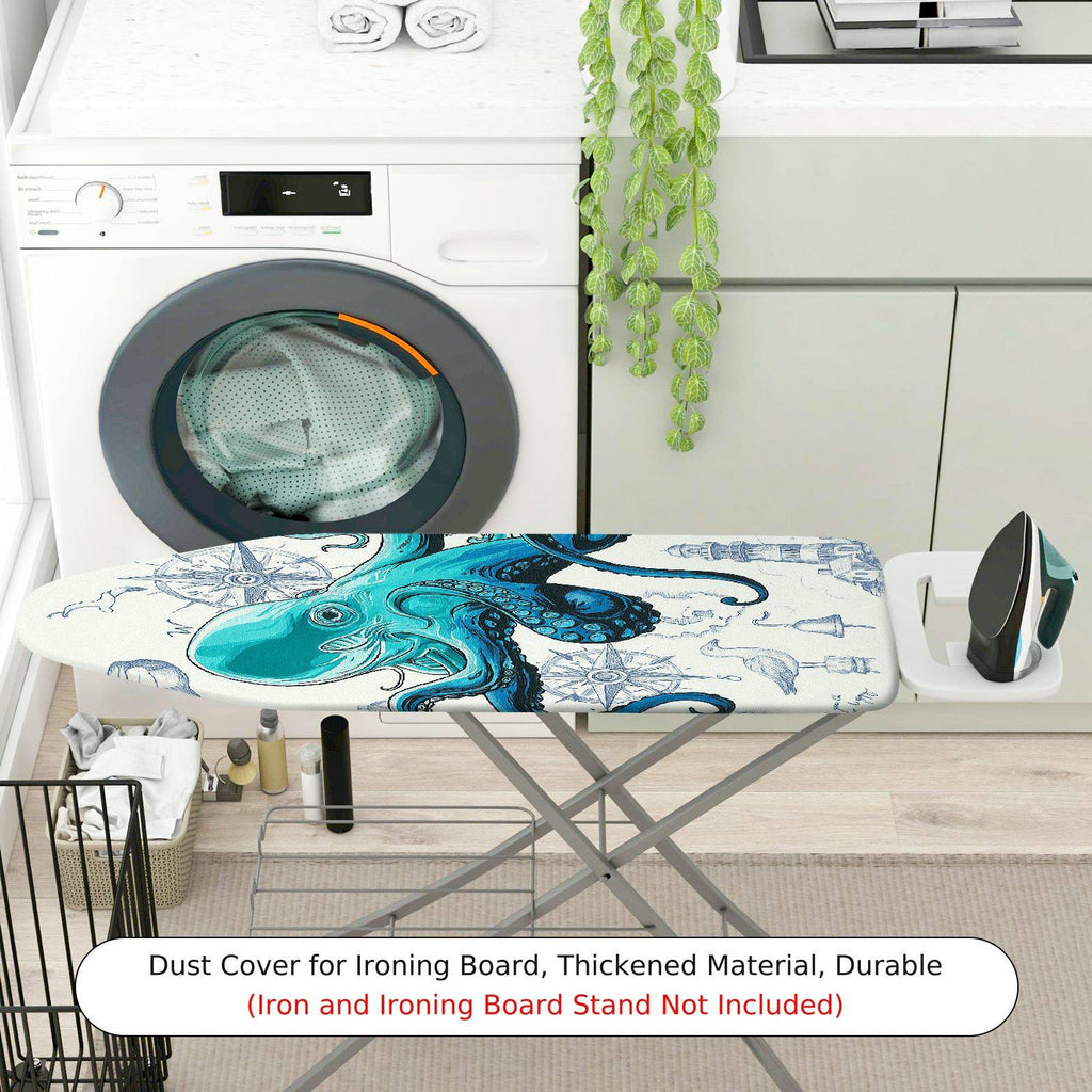 1-Piece Ocean Nautical Octopus  Ironing Board Cover, Universal Size, Without Board