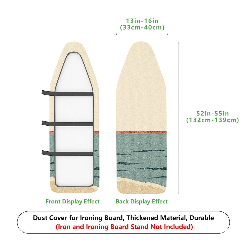 1-Piece Geometric Art Blue Beige  Ironing Board Cover, Universal Size, Without Board