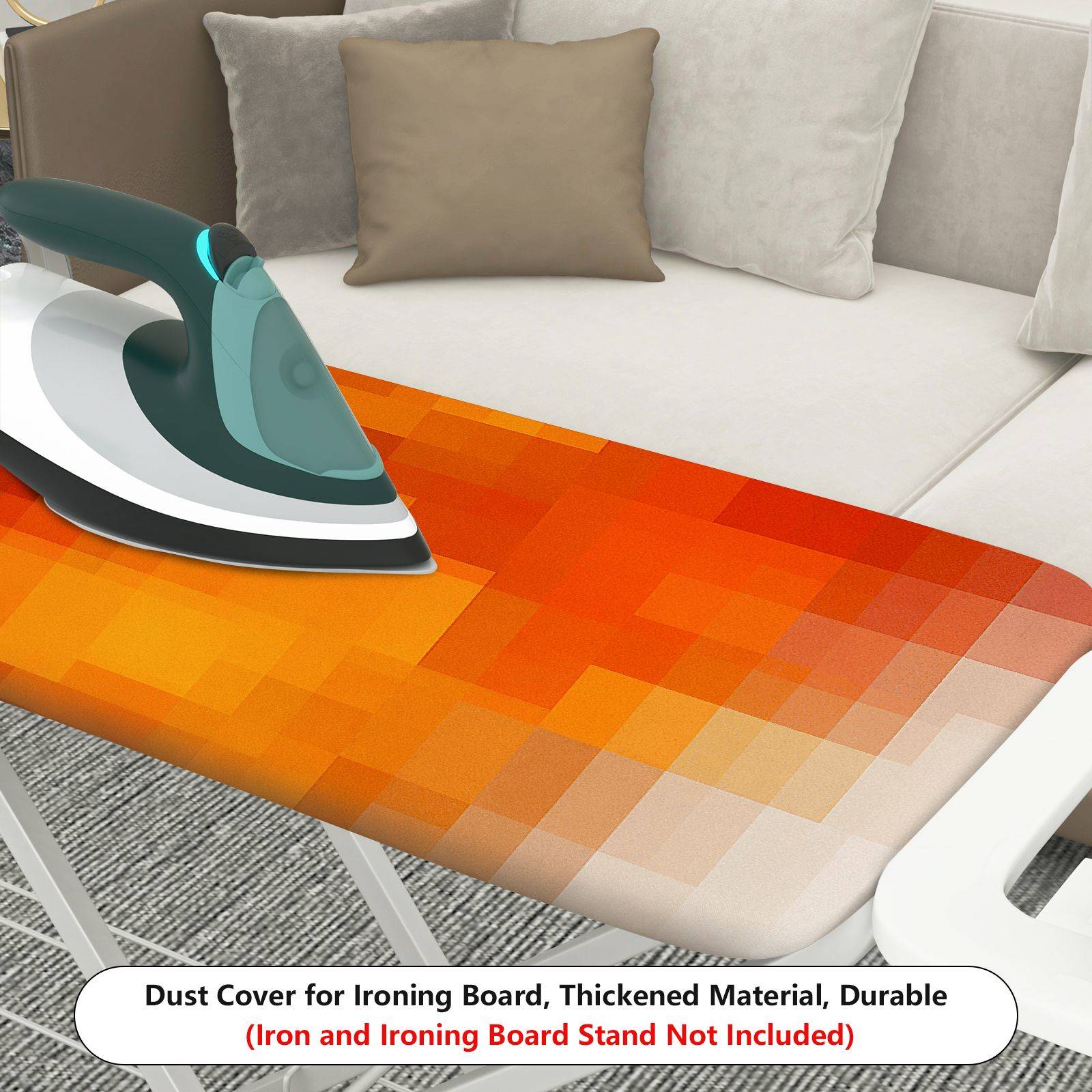 1-Piece Abstract Gradient Pixel Laundry  Ironing Board Cover, Universal Size, Without Board