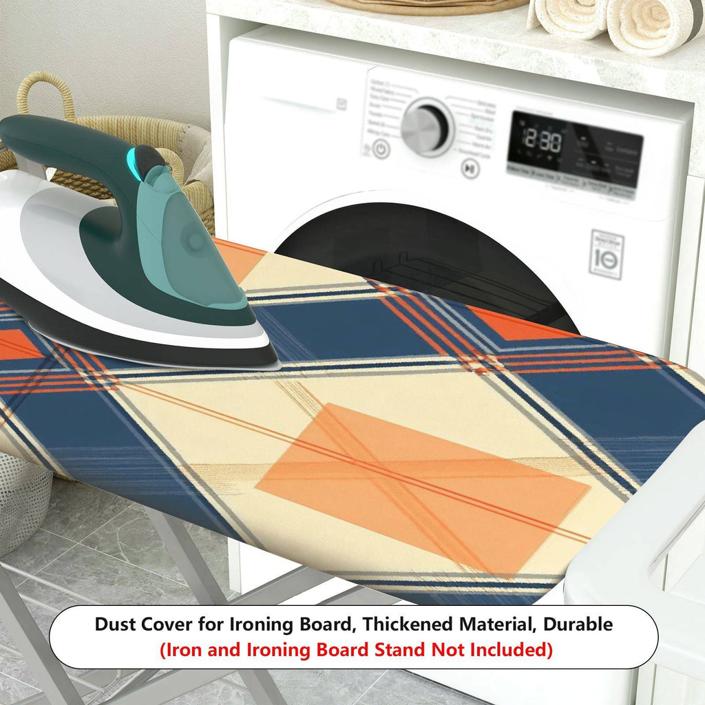 1-Piece Geometric Plaid Pattern Retro  Ironing Board Cover, Universal Size, Without Board