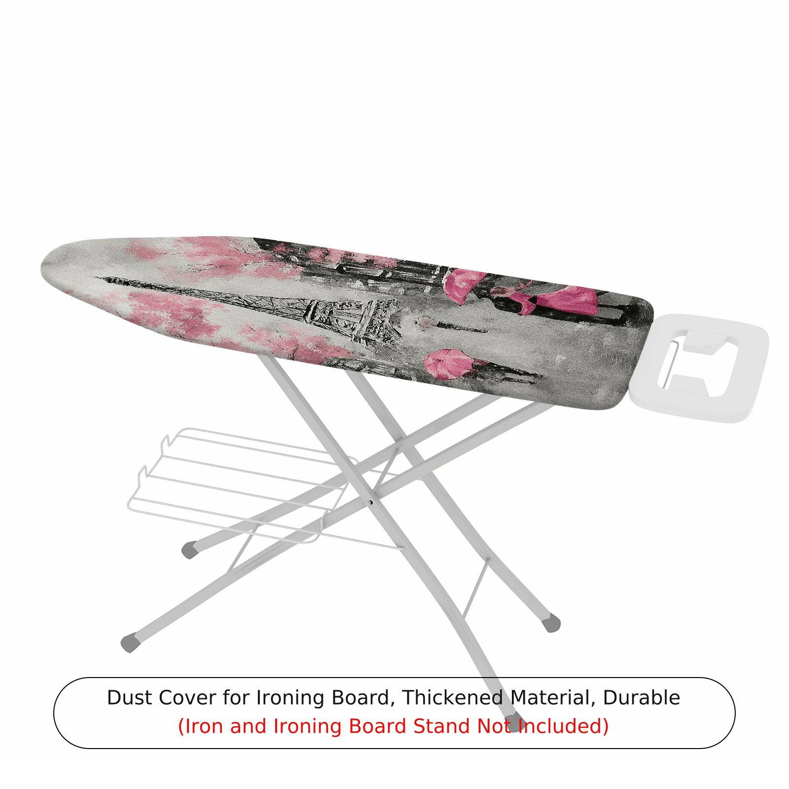 1-Piece Paris Eiffel Tower Pink Umbrellas  Ironing Board Cover, Universal Size, Without Board