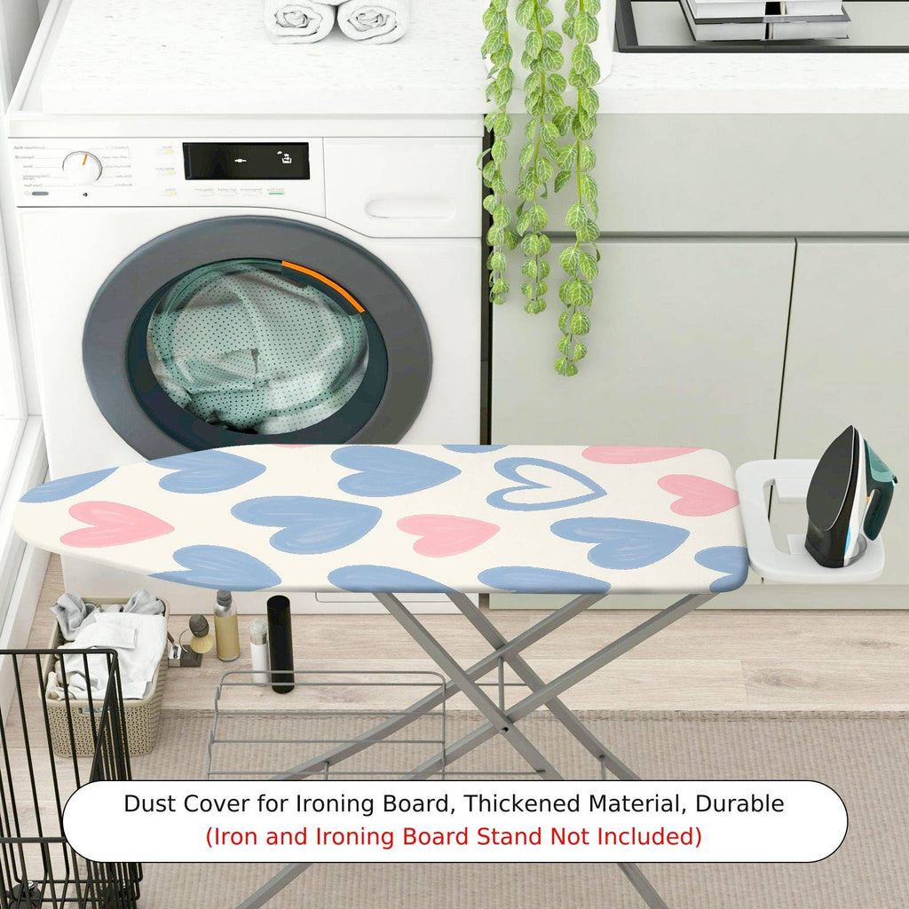 1-Piece Heart Pattern Pink Blue  Ironing Board Cover, Universal Size, Without Board