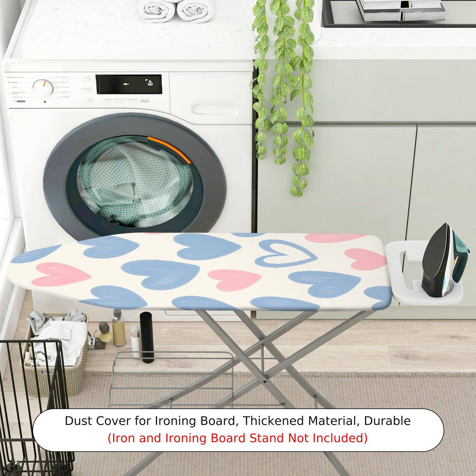 1-Piece Heart Pattern Pink Blue  Ironing Board Cover, Universal Size, Without Board
