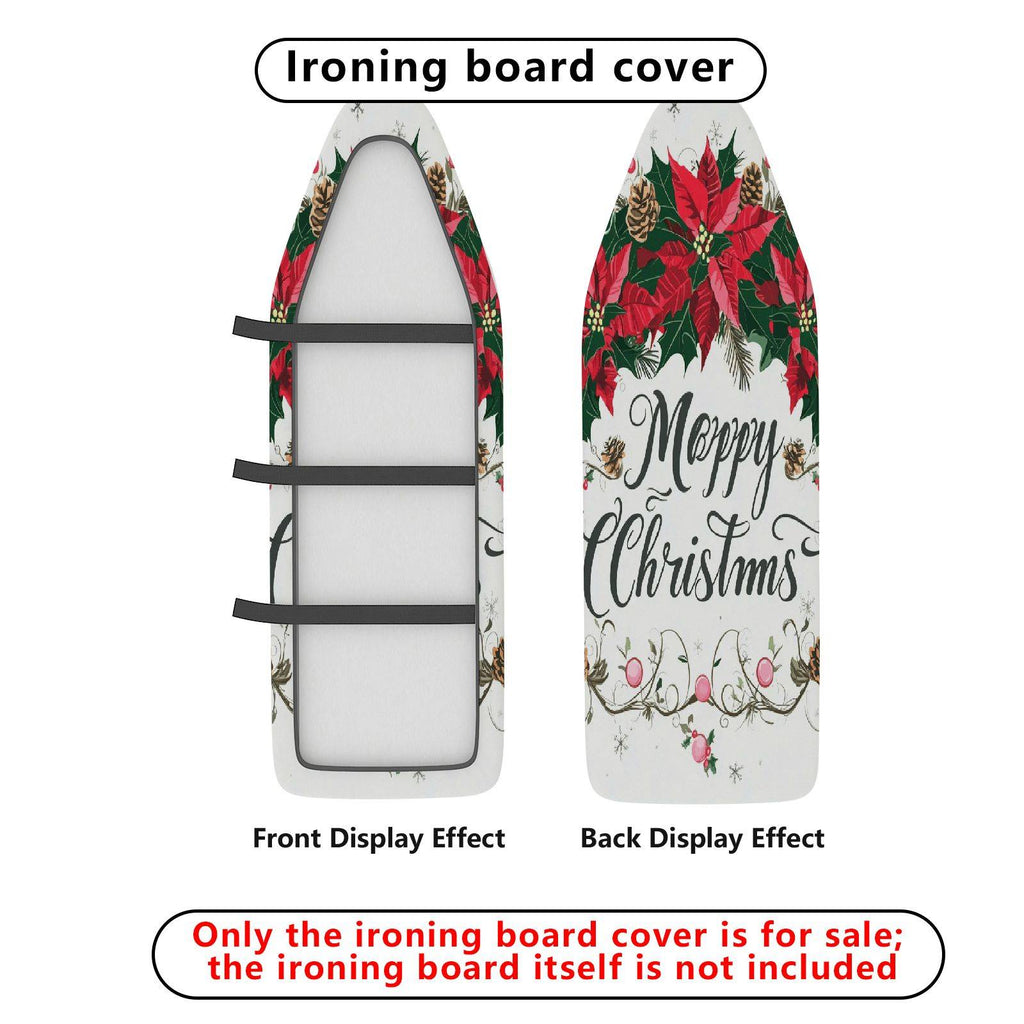 1-Piece Christmas Decoration Floral Happy Holidays  Ironing Board Cover, Universal Size, Without Board