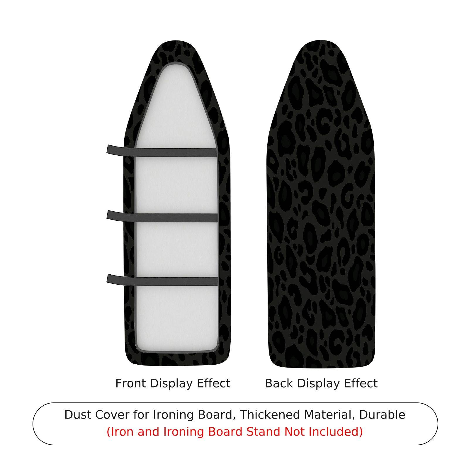1-Piece Leopard Print Black Pattern Animal  Ironing Board Cover, Universal Size, Without Board