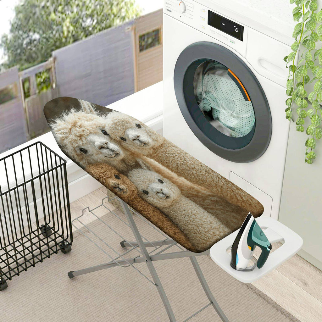 1-Piece Animal Print Cute Alpaca Family  Ironing Board Cover, Universal Size, Without Board
