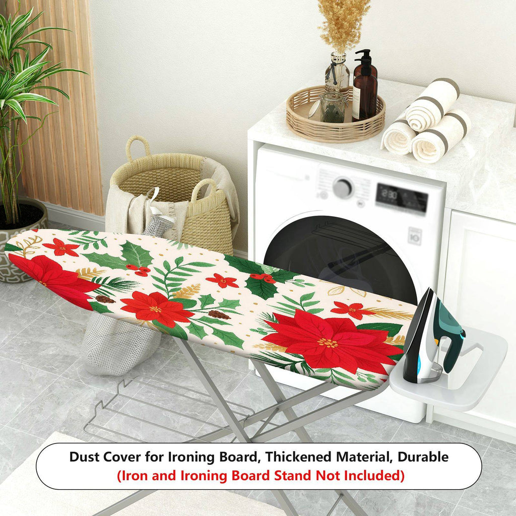 1-Piece Christmas Floral Leaves  Ironing Board Cover, Universal Size, Without Board