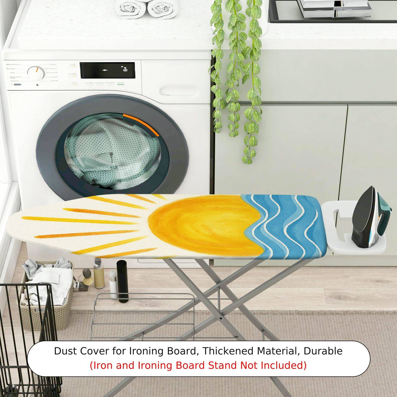 1-Piece Sunshine Ocean Waves  Ironing Board Cover, Universal Size, Without Board