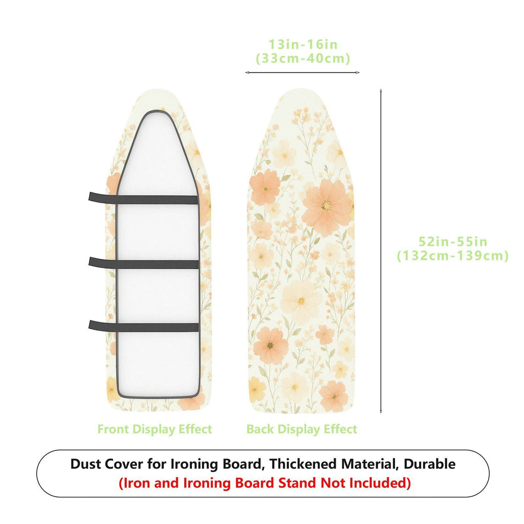 1-Piece Pastoral Floral Beige  Ironing Board Cover, Universal Size, Without Board
