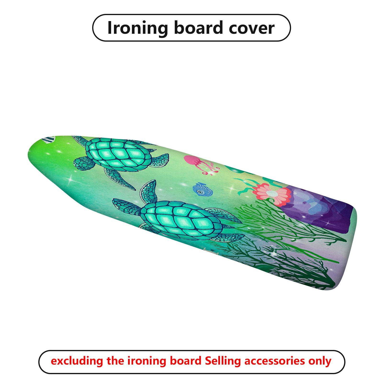 1-Piece Sea Turtle Ocean Aquatic Life  Ironing Board Cover, Universal Size, Without Board