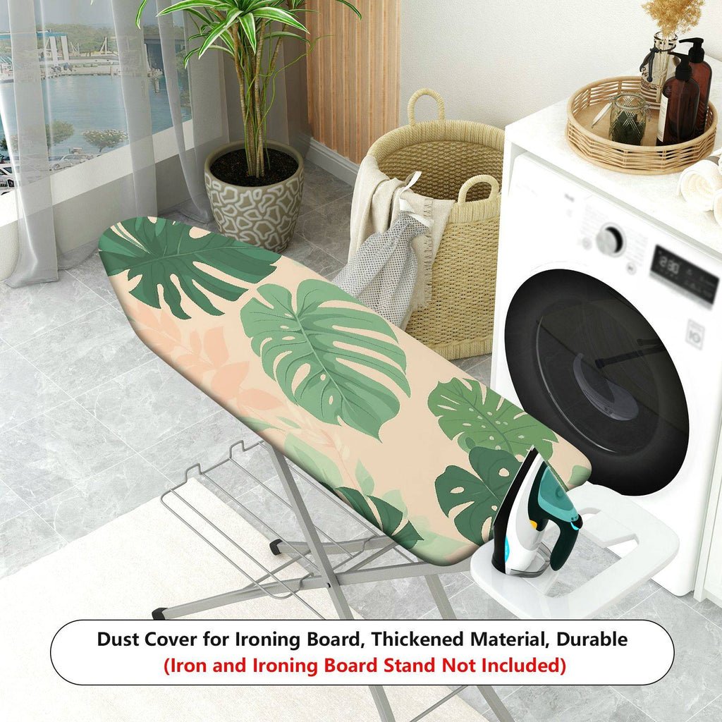 1-Piece Tropical Leaf Pattern Green Beige  Ironing Board Cover, Universal Size, Without Board