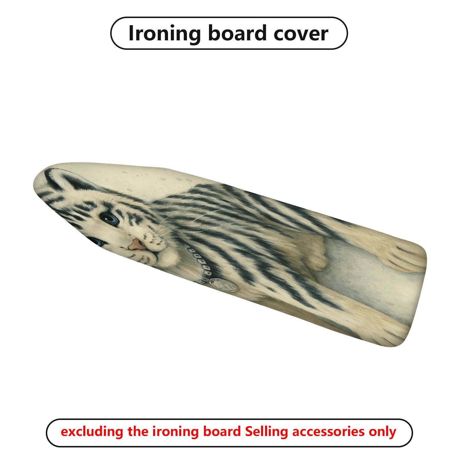 1-Piece Cat Animal Striped  Ironing Board Cover, Universal Size, Without Board