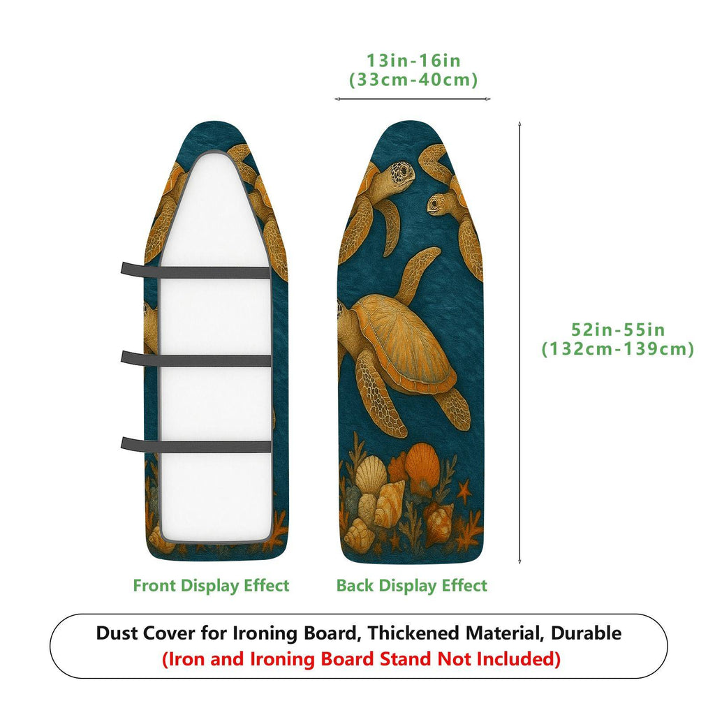 1-Piece Sea Turtle Ocean Marine Life  Ironing Board Cover, Universal Size, Without Board