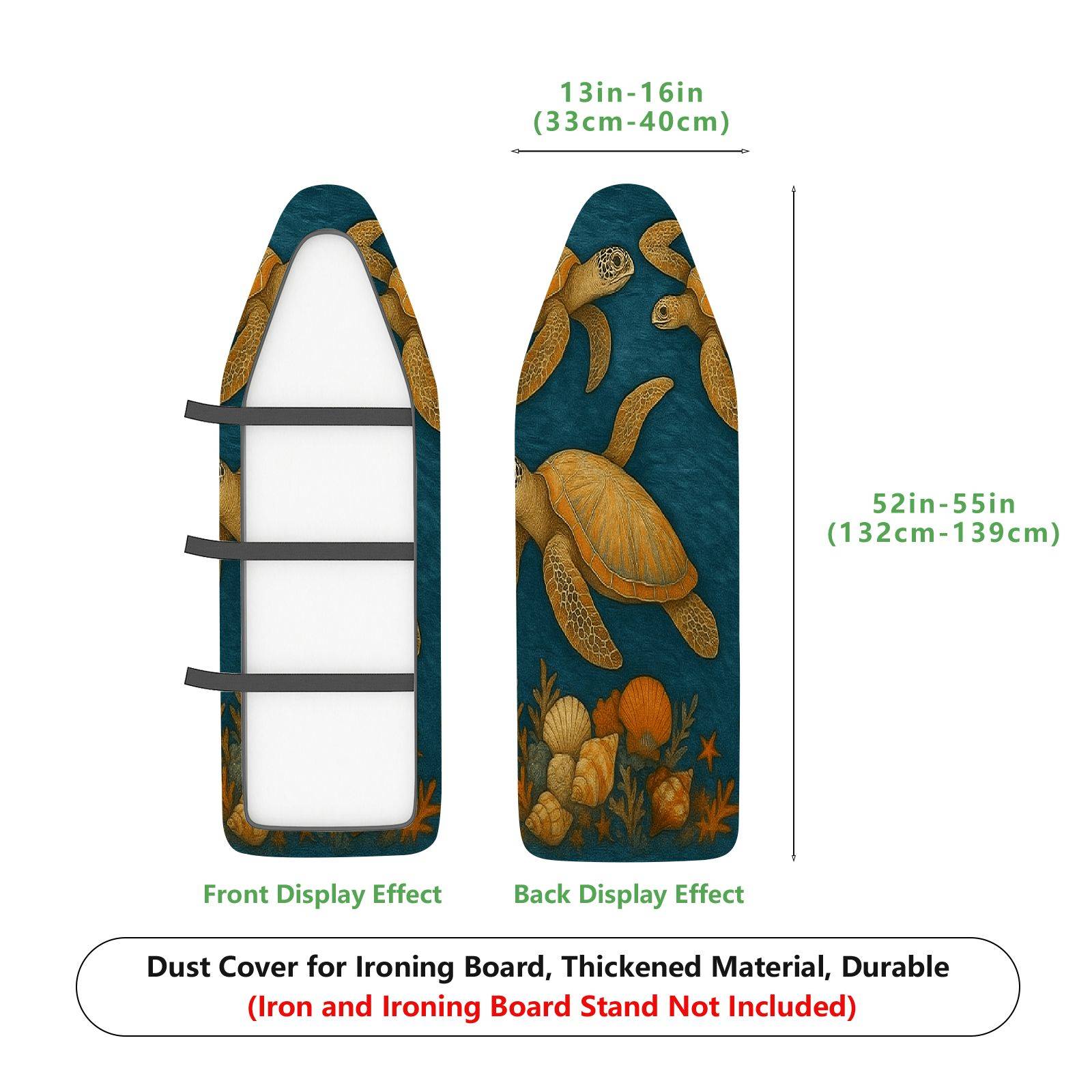 1-Piece Sea Turtle Ocean Marine Life  Ironing Board Cover, Universal Size, Without Board