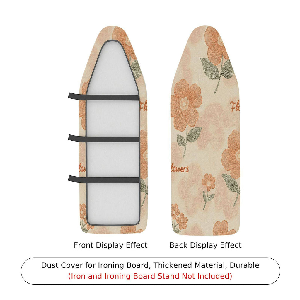 1-Piece Floral Pattern Beige Orange  Ironing Board Cover, Universal Size, Without Board