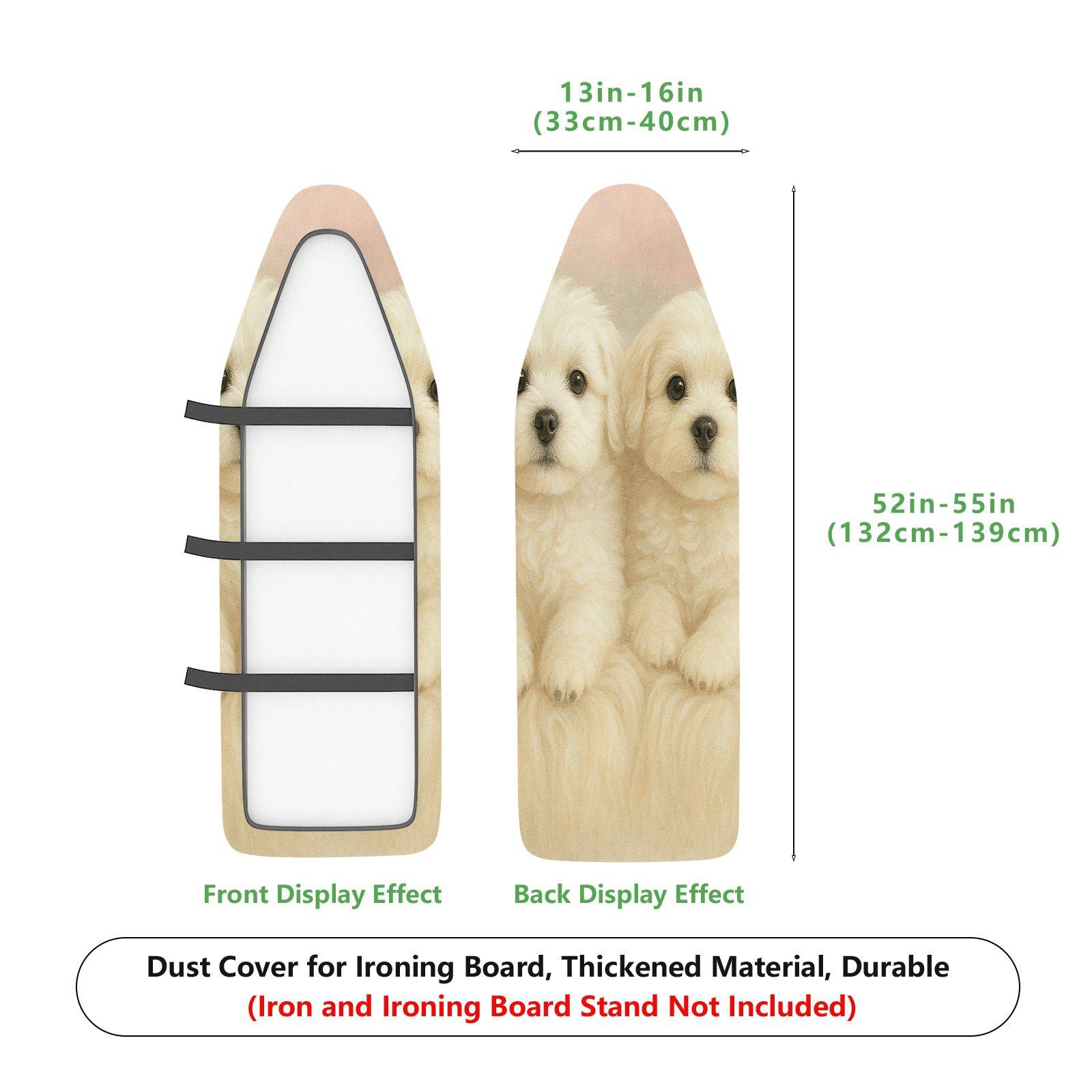 1-Piece Cute Dog Puppy Animal  Ironing Board Cover, Universal Size, Without Board