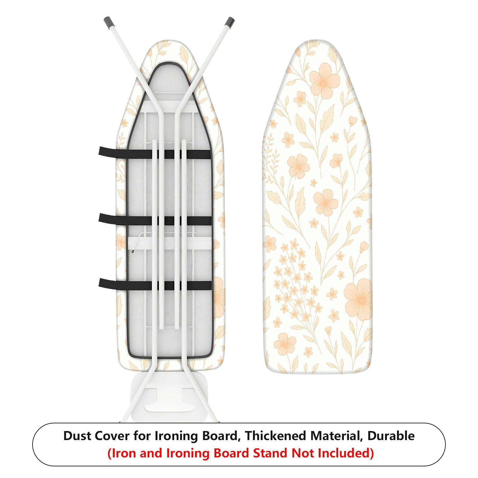 1-Piece Floral Pattern Beige Vintage  Ironing Board Cover, Universal Size, Without Board