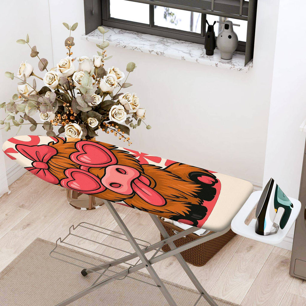 1-Piece Cute Pink Heart Animal  Ironing Board Cover, Universal Size, Without Board