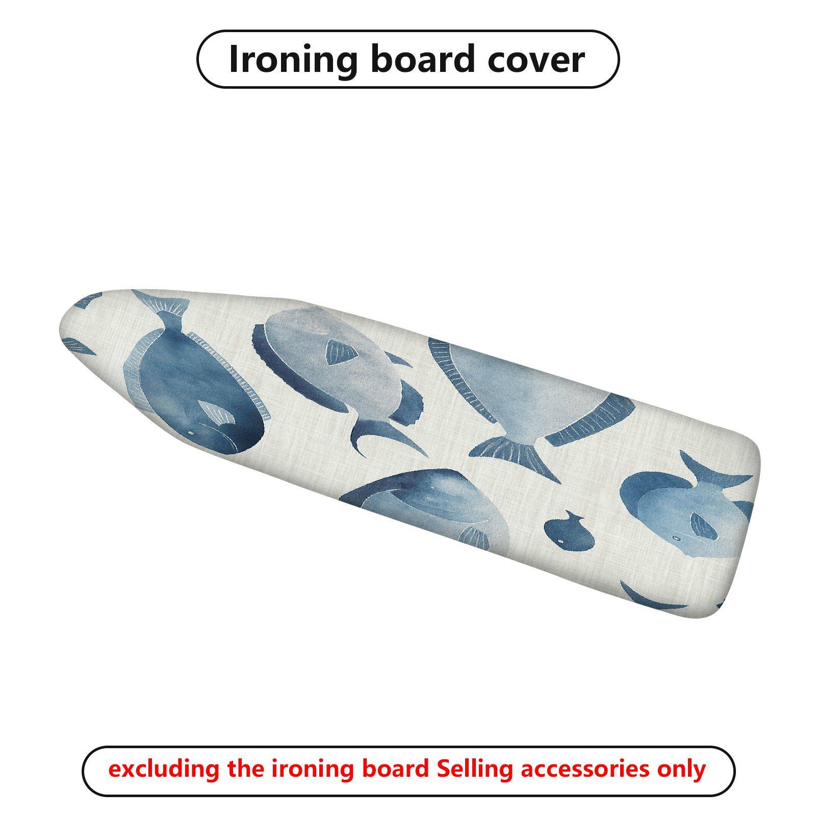 1-Piece Fish Ocean Blue  Ironing Board Cover, Universal Size, Without Board