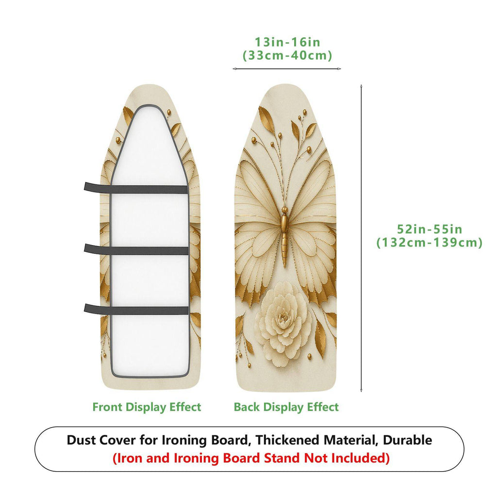 1-Piece Butterfly Floral Beige  Ironing Board Cover, Universal Size, Without Board