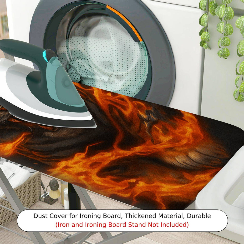 1-Piece Fire Tiger Animal Artistic  Ironing Board Cover, Universal Size, Without Board