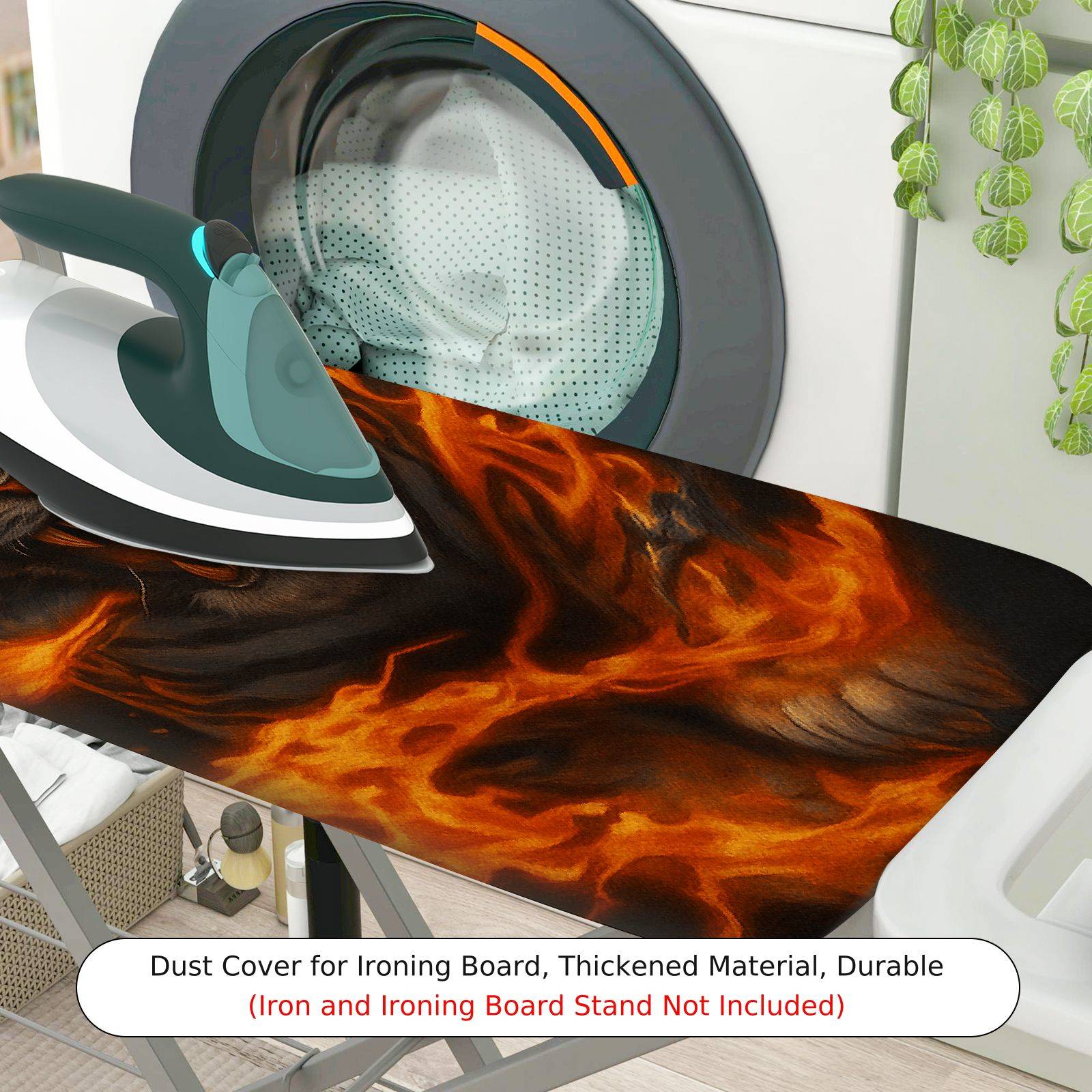 1-Piece Fire Tiger Animal Artistic  Ironing Board Cover, Universal Size, Without Board