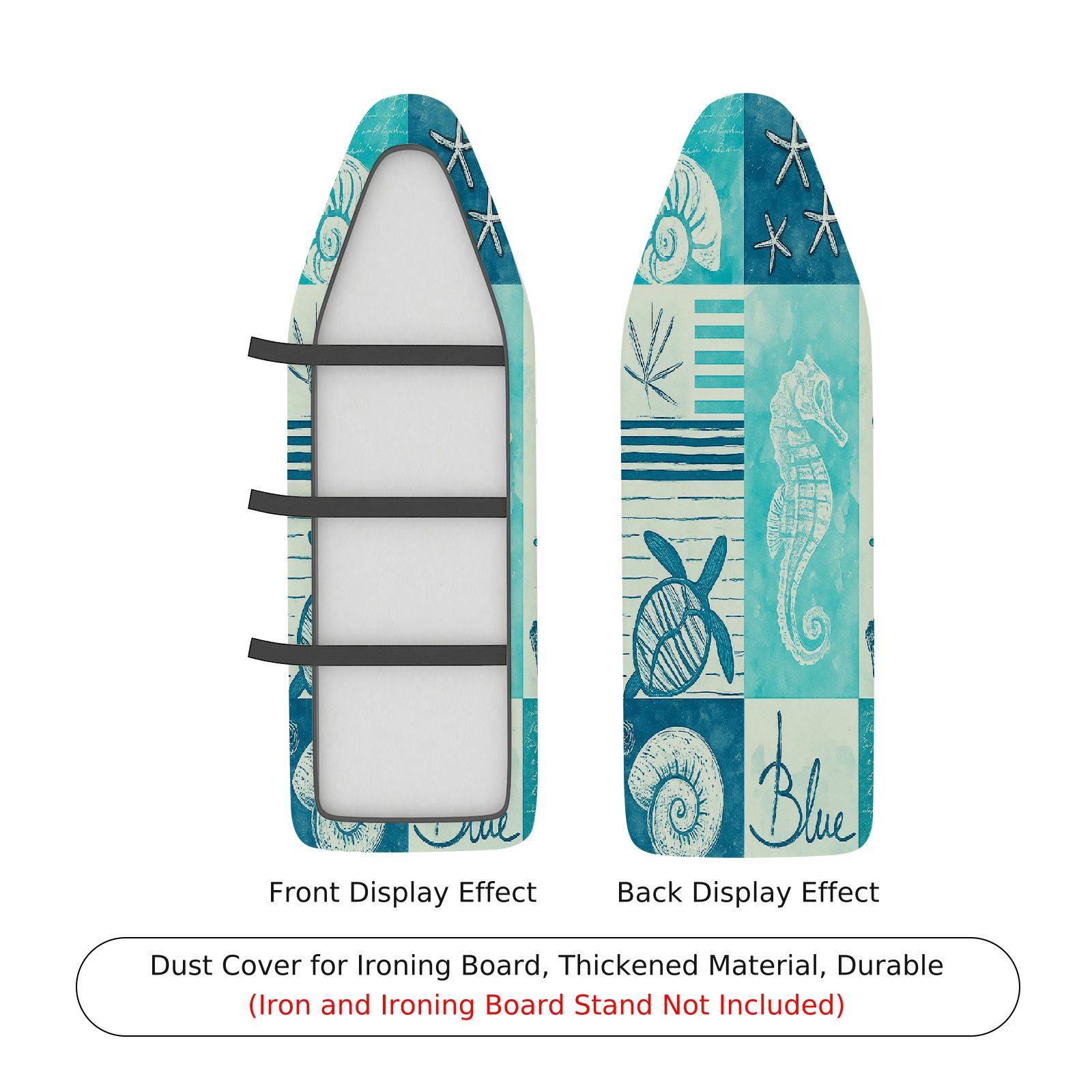 1-Piece Ocean Nautical Beach  Ironing Board Cover, Universal Size, Without Board