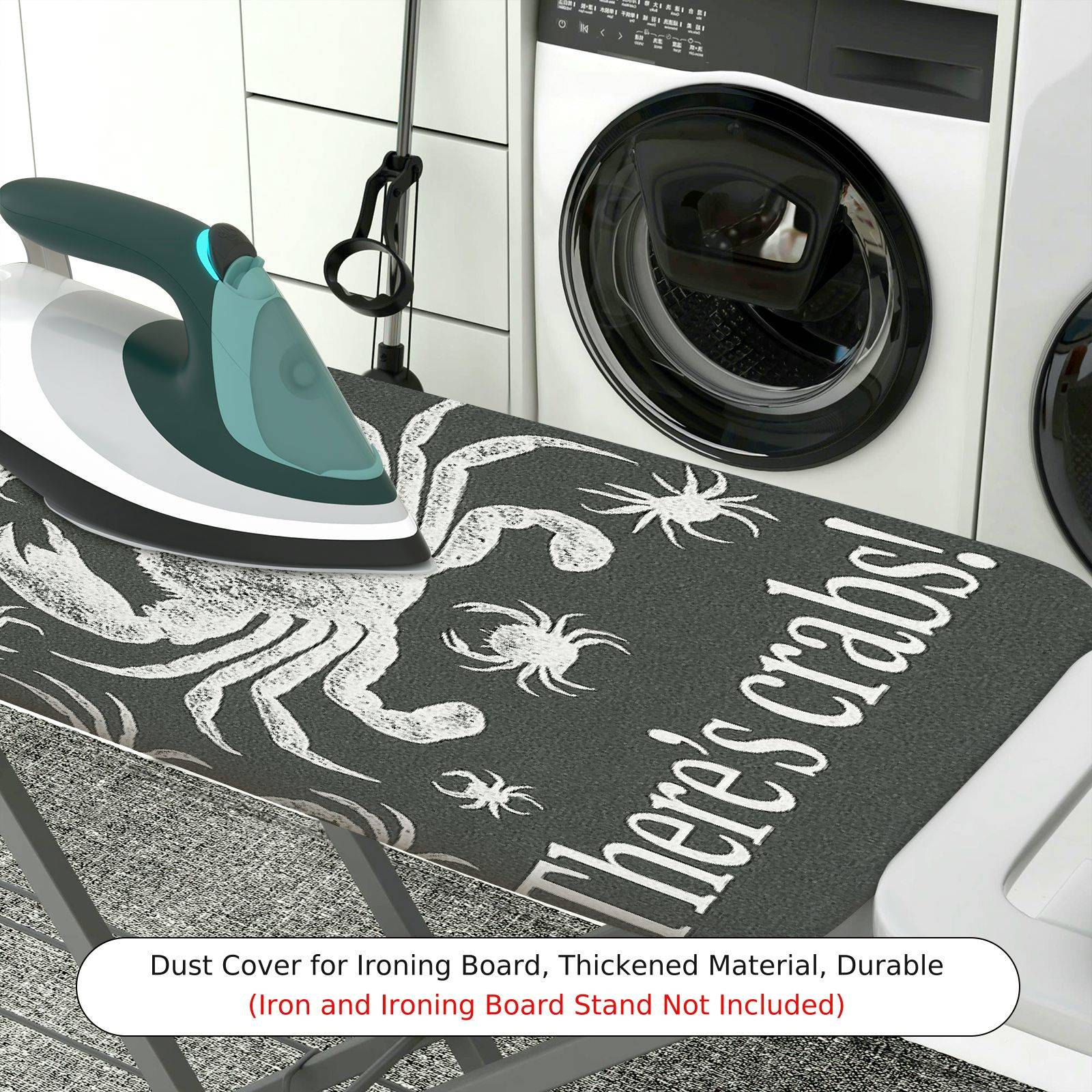 1-Piece Crab Sea Animal Nautical  Ironing Board Cover, Universal Size, Without Board