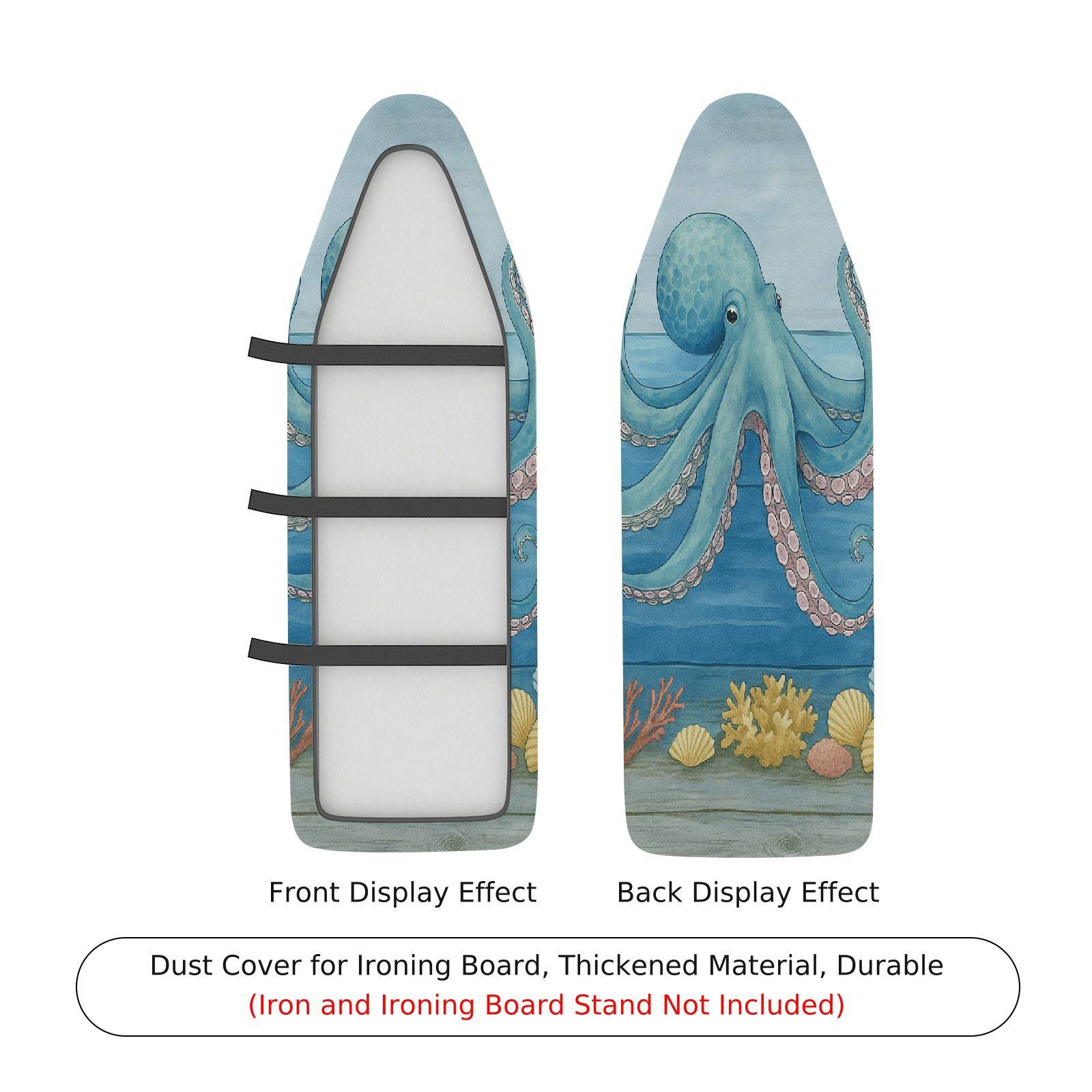 1-Piece Ocean Octopus Underwater  Ironing Board Cover, Universal Size, Without Board